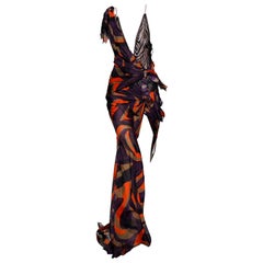Versace SS16 Runway Deep Plunge Silk Gown as seen on Kendall Jenner Size 38