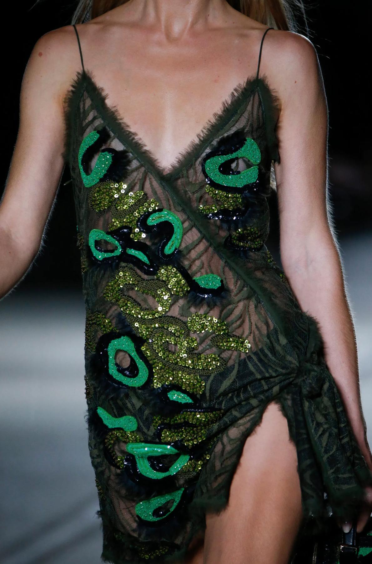 versace mini dress runway