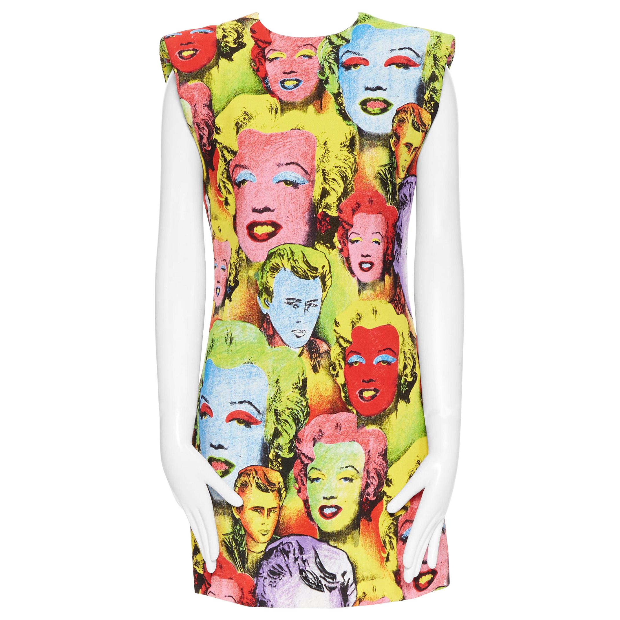 VERSACE SS18 Tribute Pop Art Icon Marilyn Monroe James Dean mini dress IT38 XS