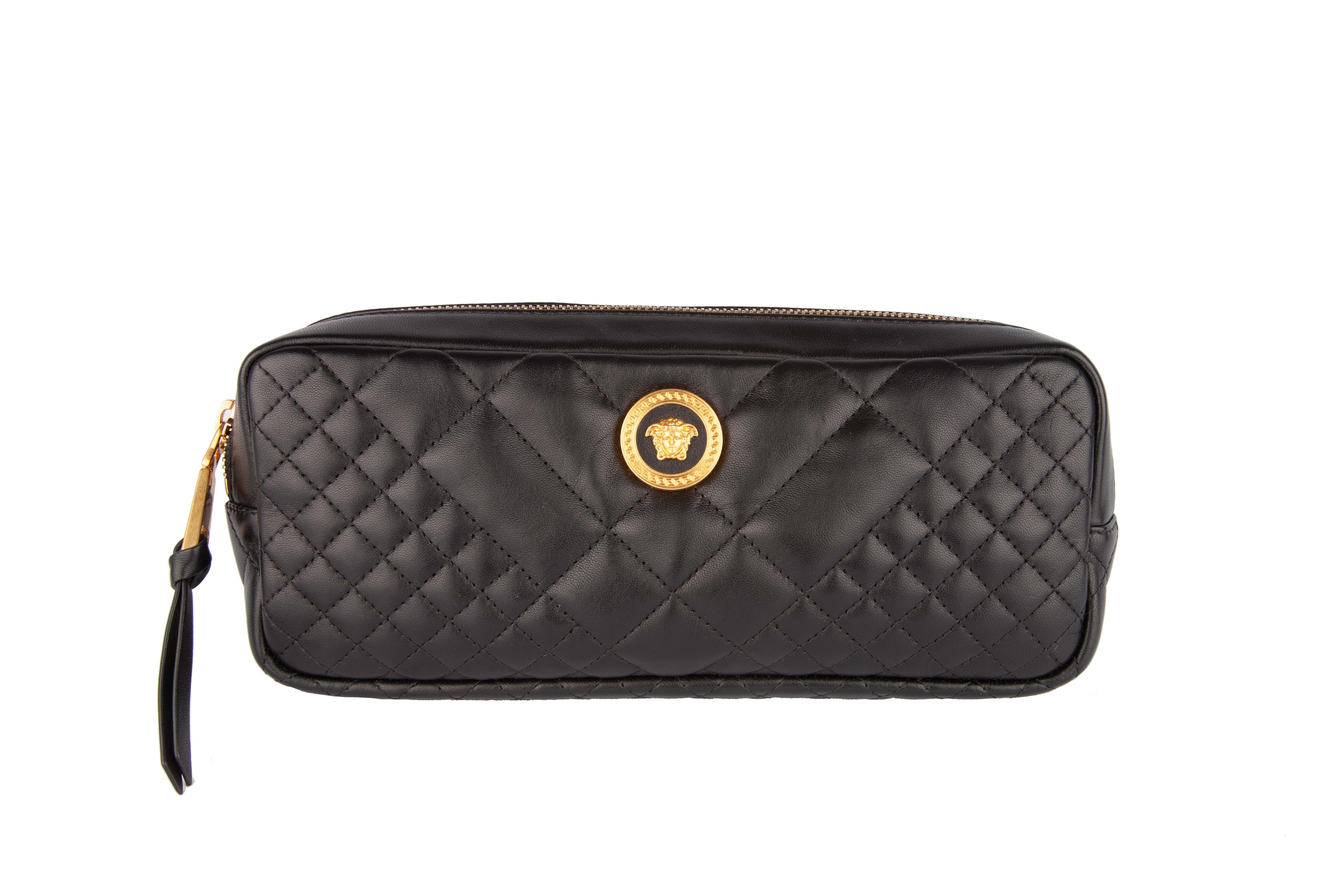 Versace SS19 Black Tribute Icon Quilted Leather Belt Bag In New Condition In Paradise Island, BS