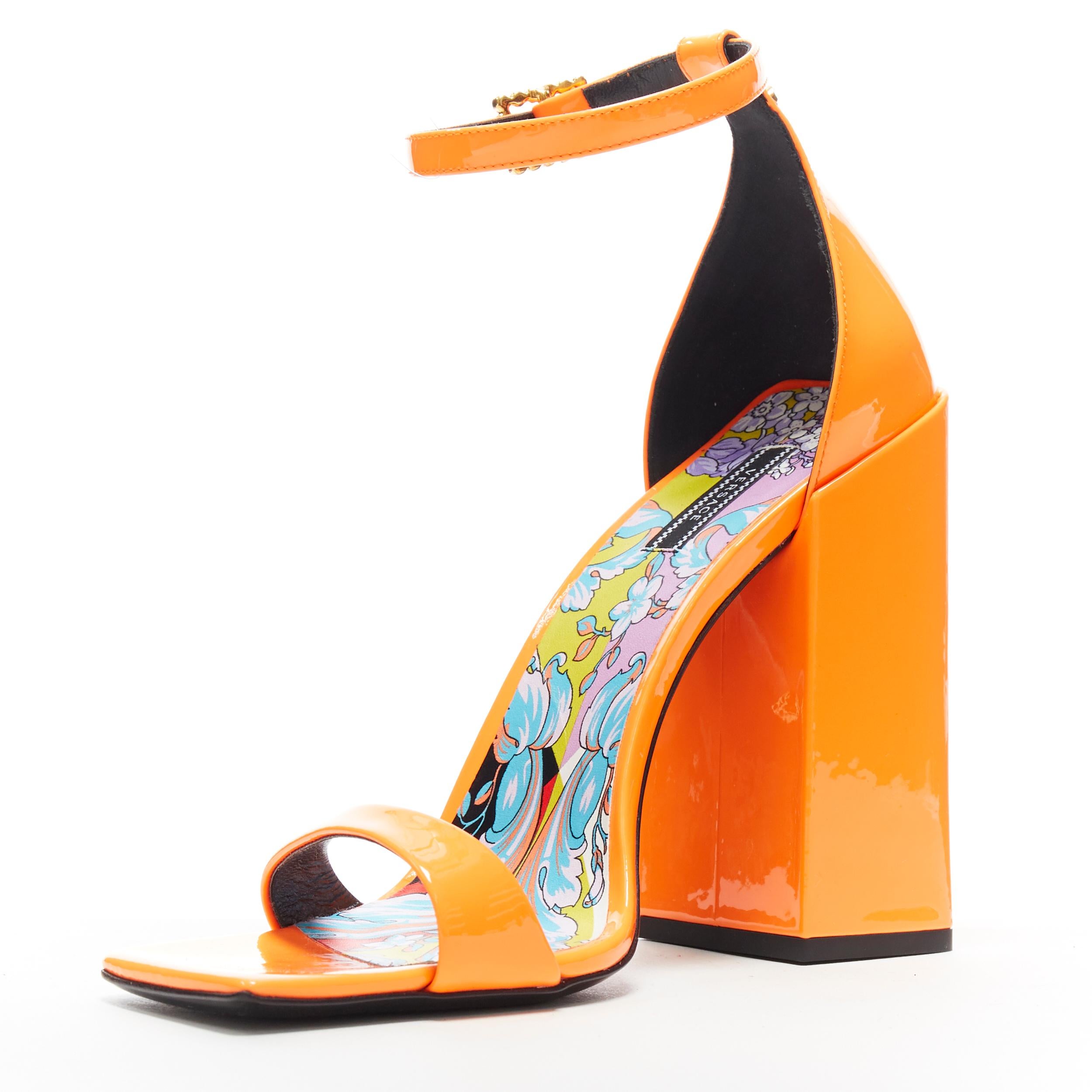 orange versace heels