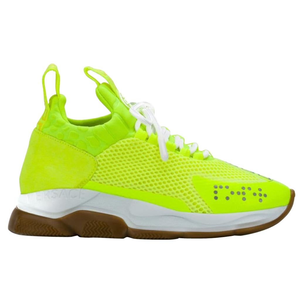 Versace SS19 Womens Neon Yellow "Cross Chainer" Sneakers Size 38