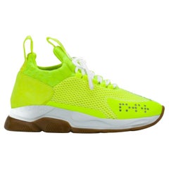 Versace SS19 Womens Neon Yellow "Cross Chainer" Sneakers Size 38.5
