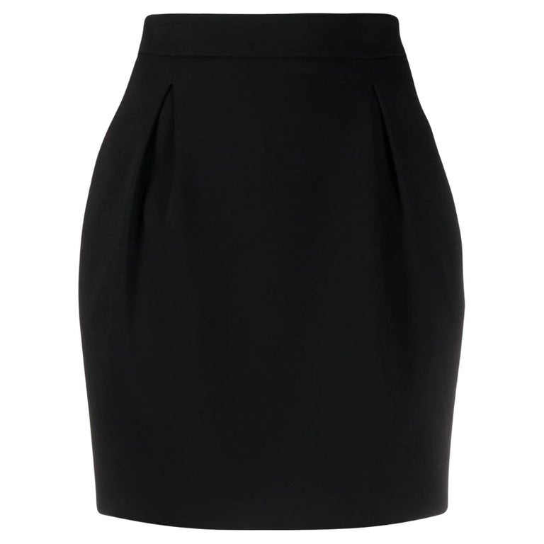 Versace SS20 Black High Waisted Darted Mini Skirt Size 38 For Sale at ...