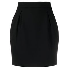 Versace SS20 Black High Waisted Darted Mini Skirt Size 40