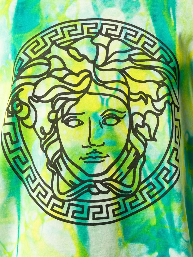 Versace SS20 Runway Green Tie Dye Medusa Short Sleeve T-Shirt Size 40 In New Condition In Paradise Island, BS