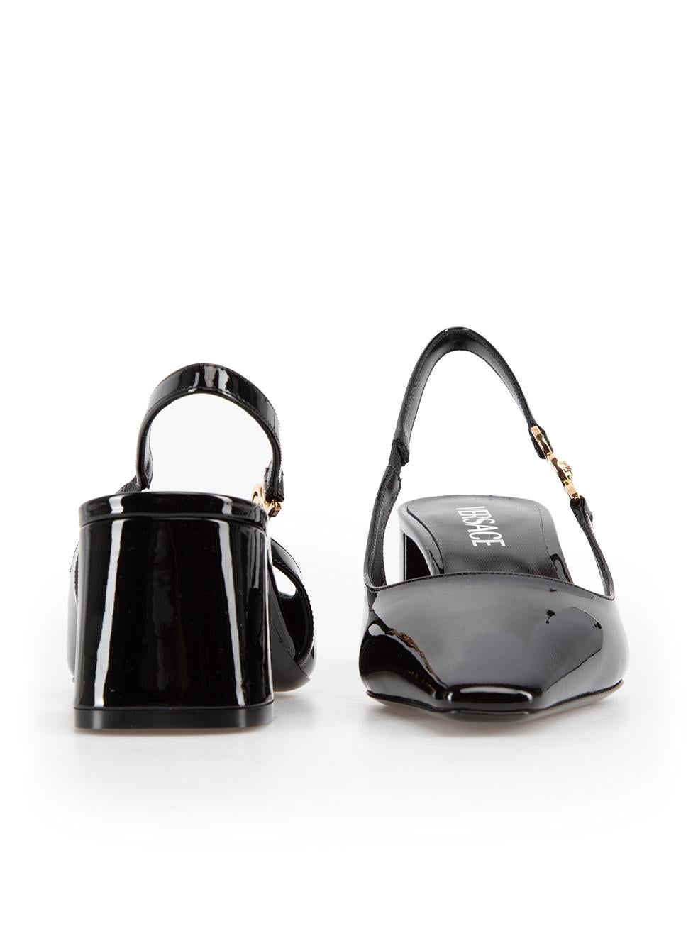 Versace SS24 Black Patent Medusa 95 Pumps Size IT 36 In New Condition In London, GB