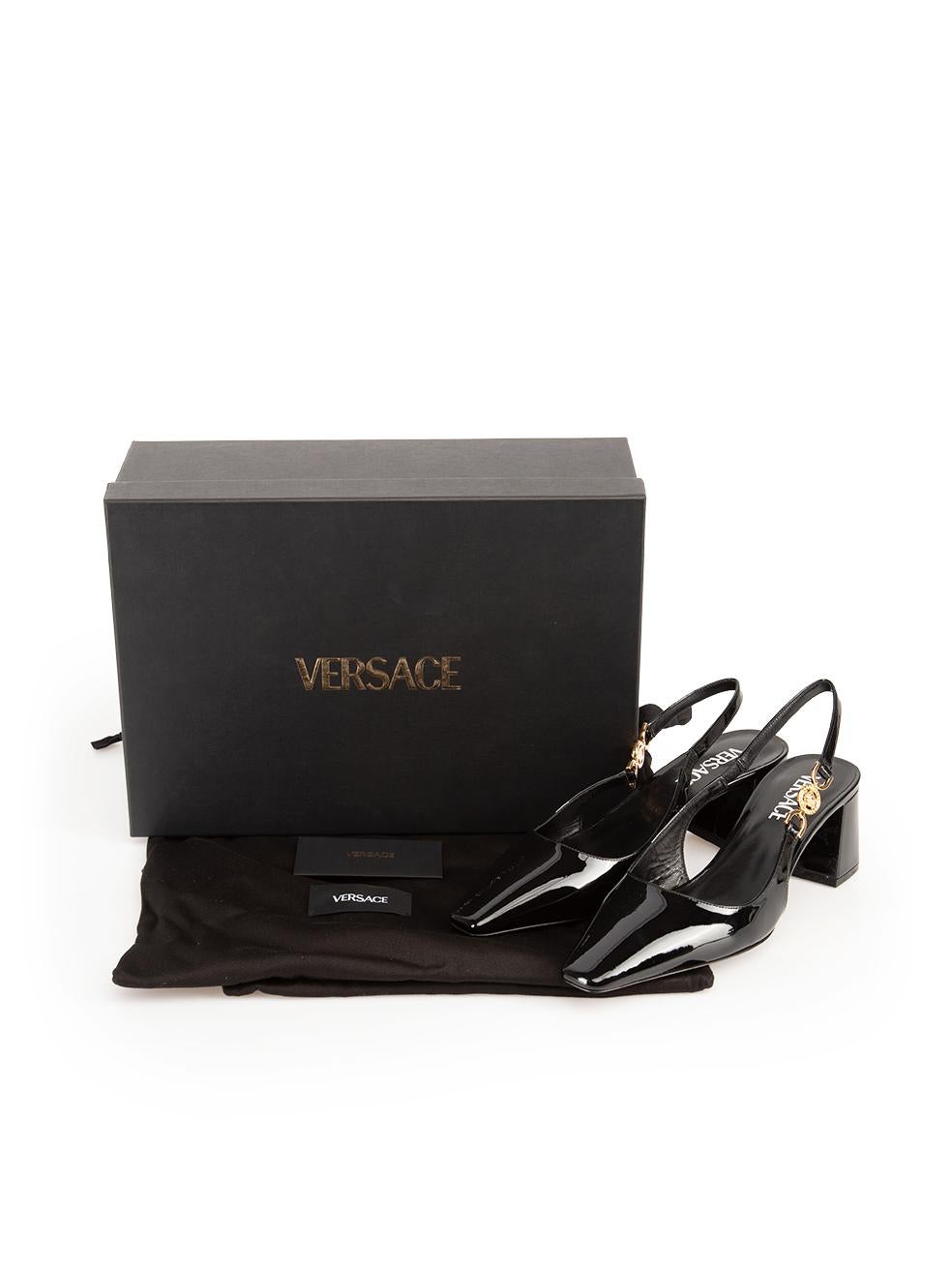 Versace SS24 Black Patent Medusa 95 Pumps Size IT 36 1