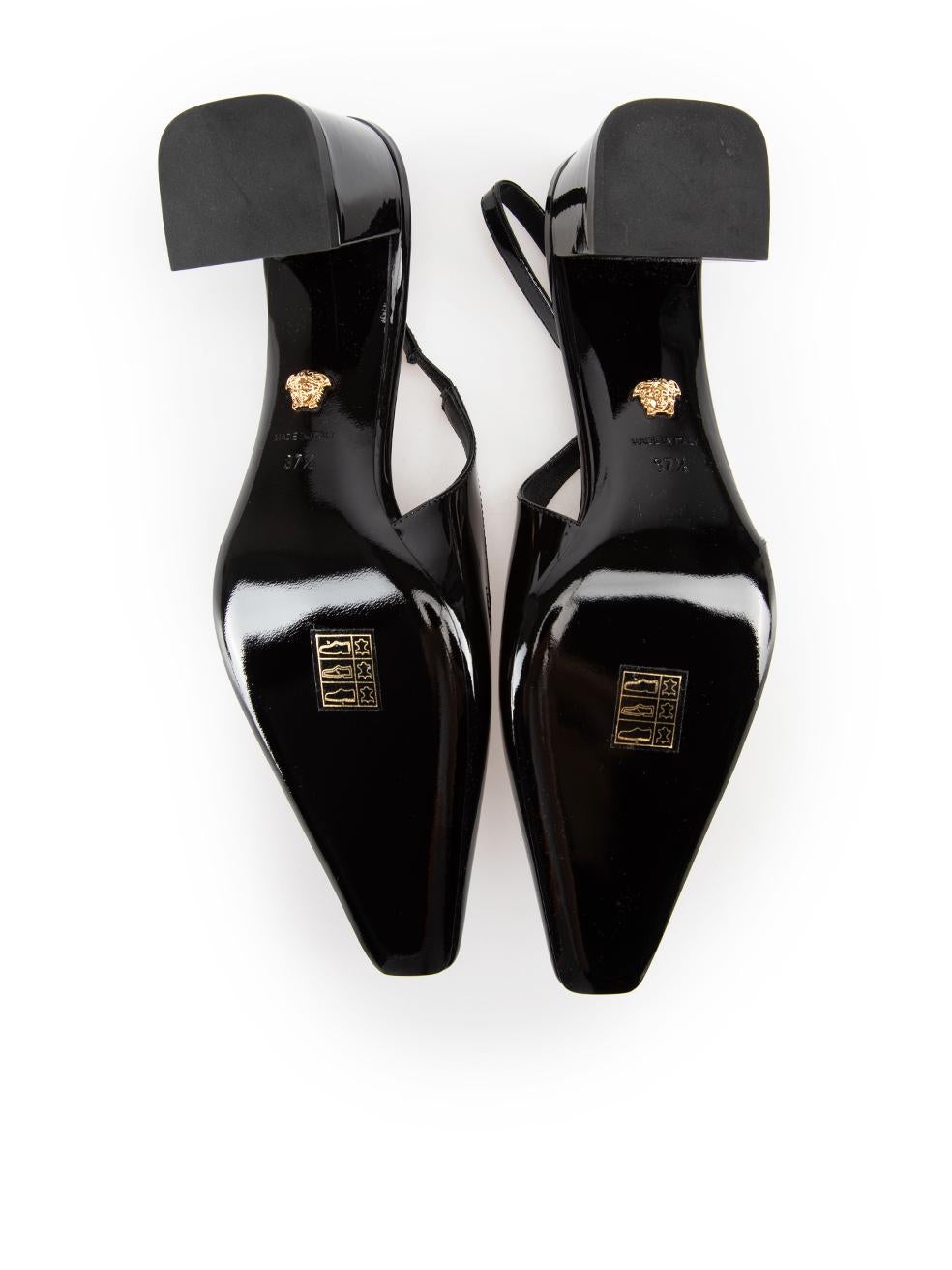 Versace SS24 Black Patent Medusa 95 Pumps Size IT 36 2