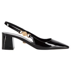 Versace SS24 Black Patent Medusa 95 Pumps Size IT 36