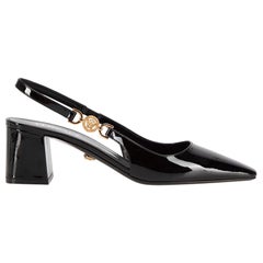 Versace SS24 Black Patent Medusa 95 Pumps Size IT 36