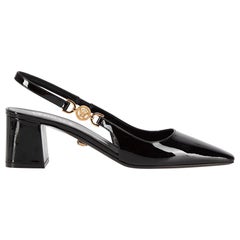 Versace SS24 Black Patent Medusa 95 Pumps Size IT 36