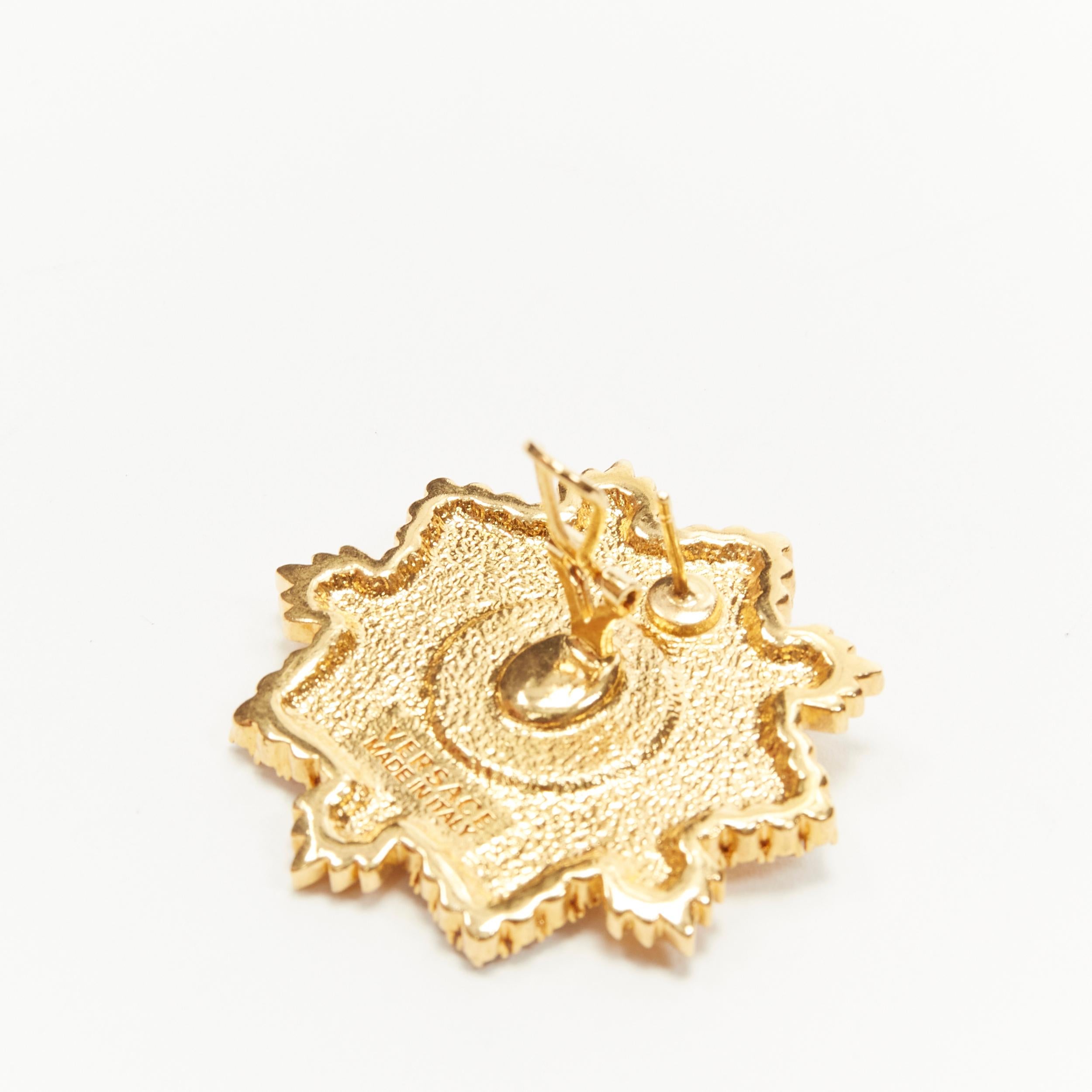 VERSACE Starburst Medusa gold-tone crystal embellished statement earring 1