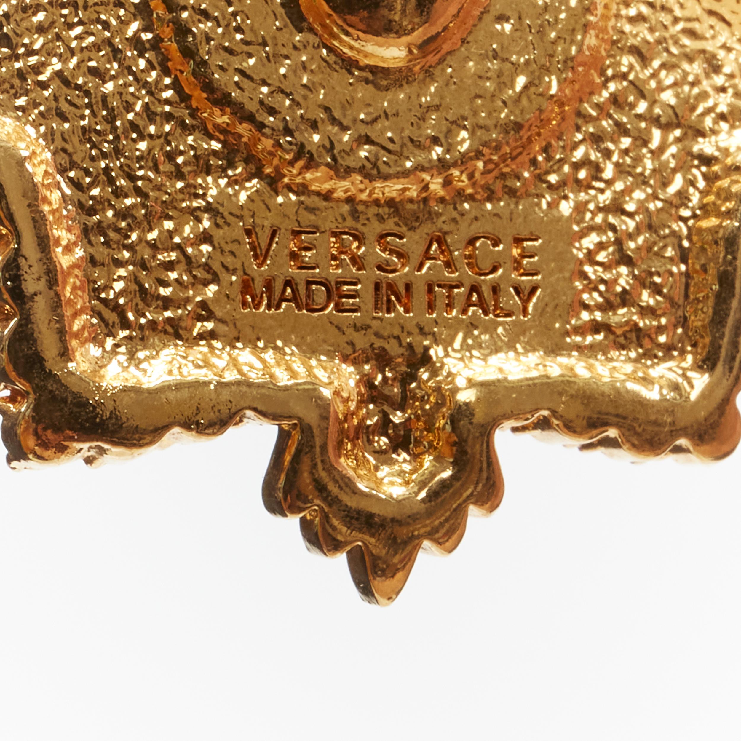VERSACE Starburst Medusa gold-tone crystal embellished statement earring 2