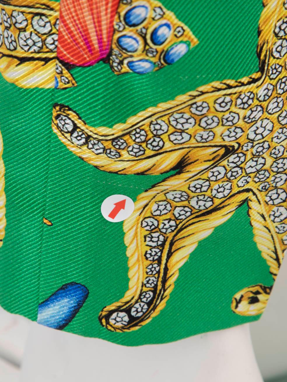 De las mujeres Pantalón Versace Slim de seda con estampado de estrellas de mar Talla XXS en venta