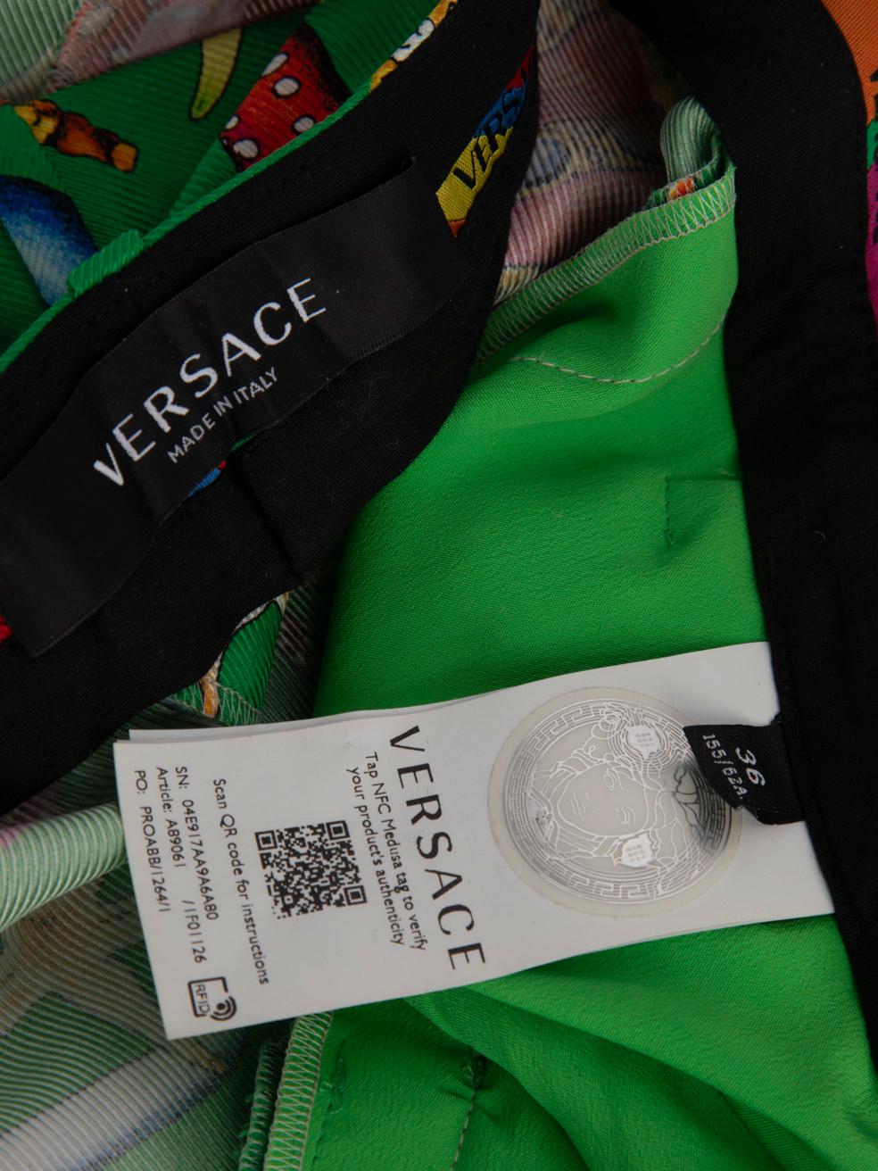 Pantalón Versace Slim de seda con estampado de estrellas de mar Talla XXS en venta 3