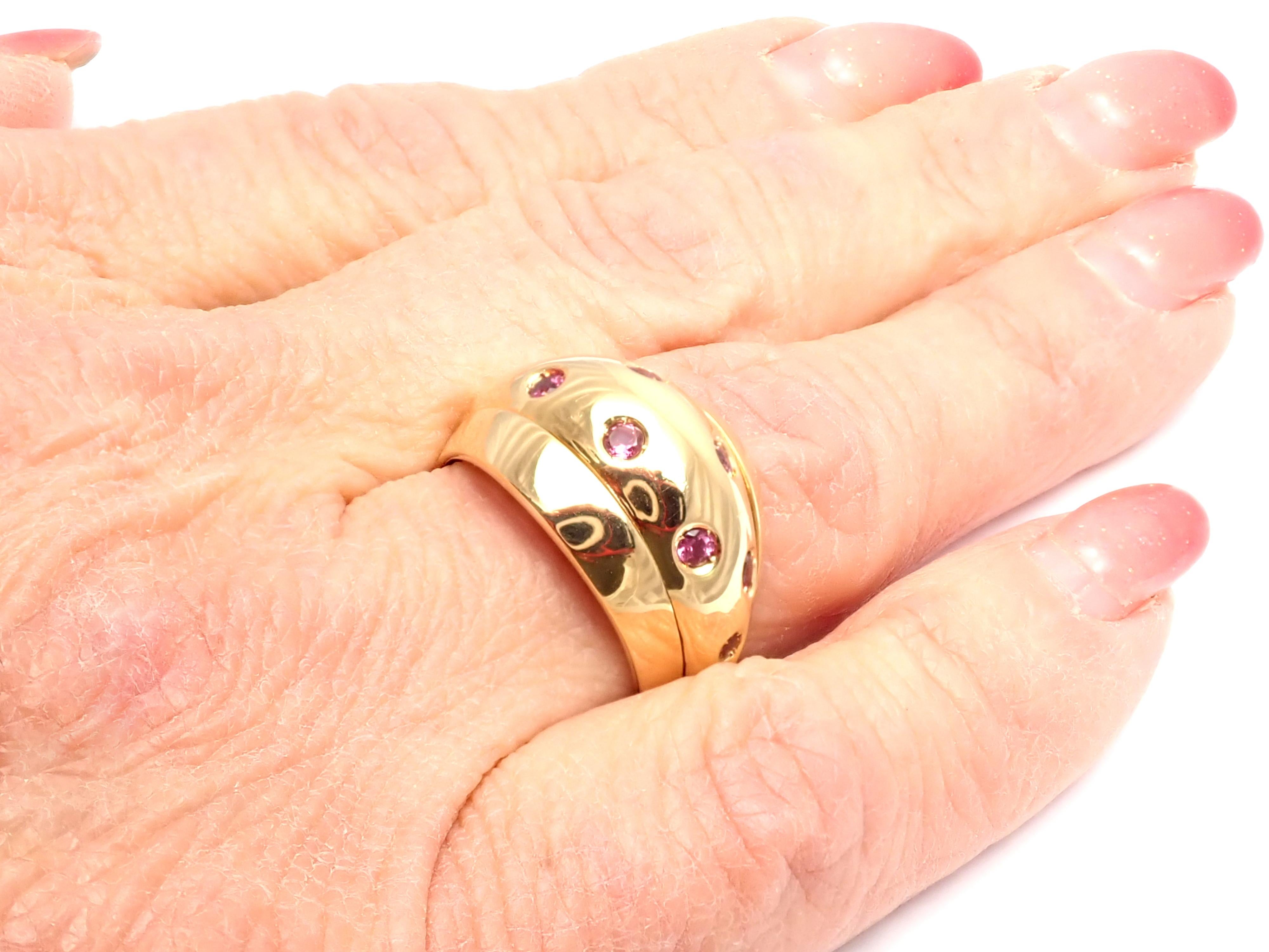 Versace Starlight Pink Sapphire Yellow Gold Dome Ring 2