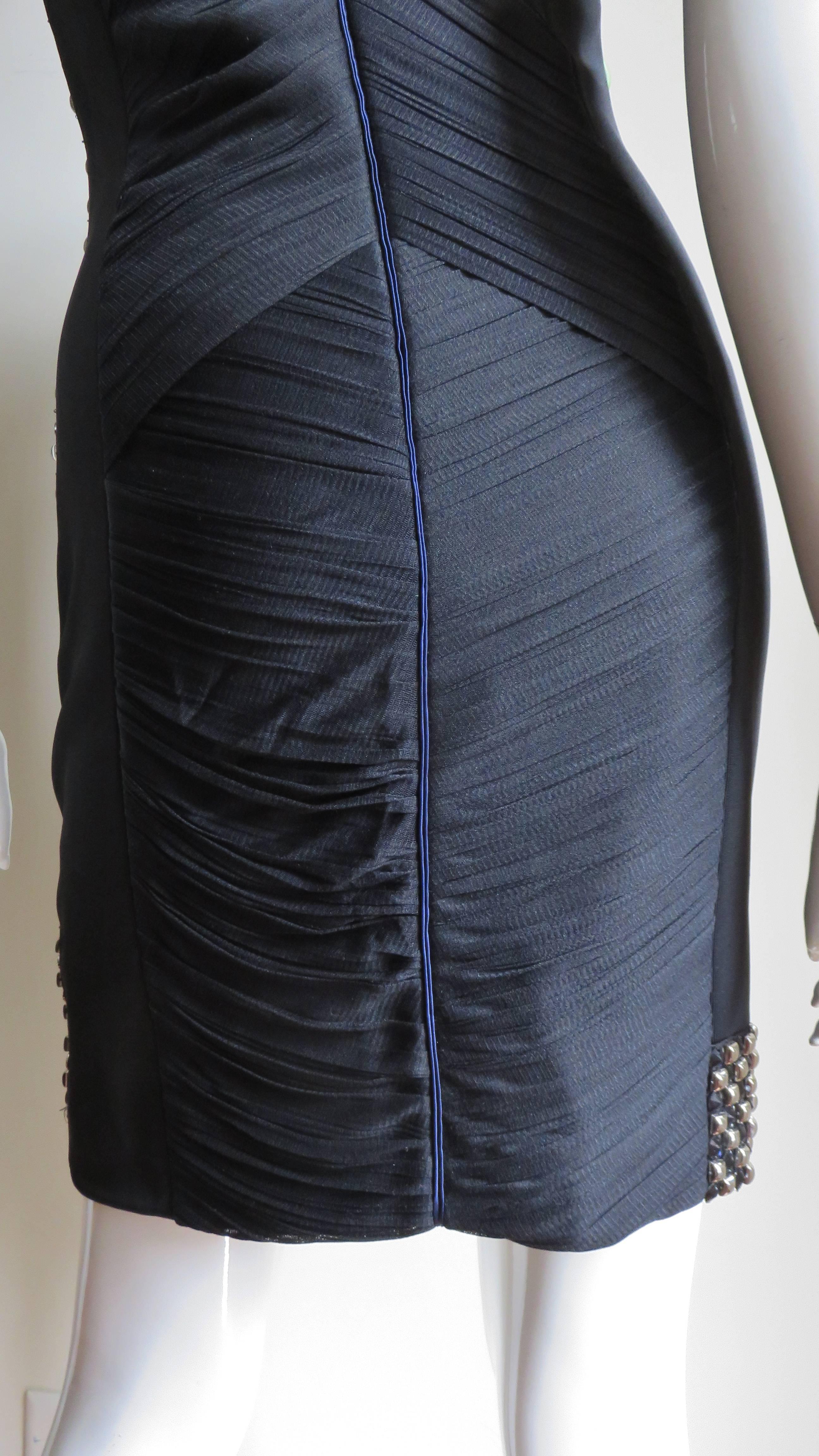 Versace Nieten-Kleid mit Farbblockmuster  im Angebot 8