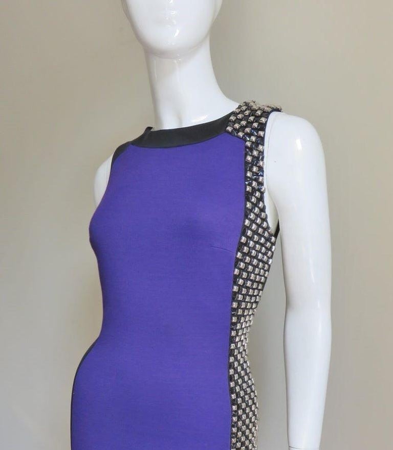 Women's Versace Color Block Dress with Studs For Sale