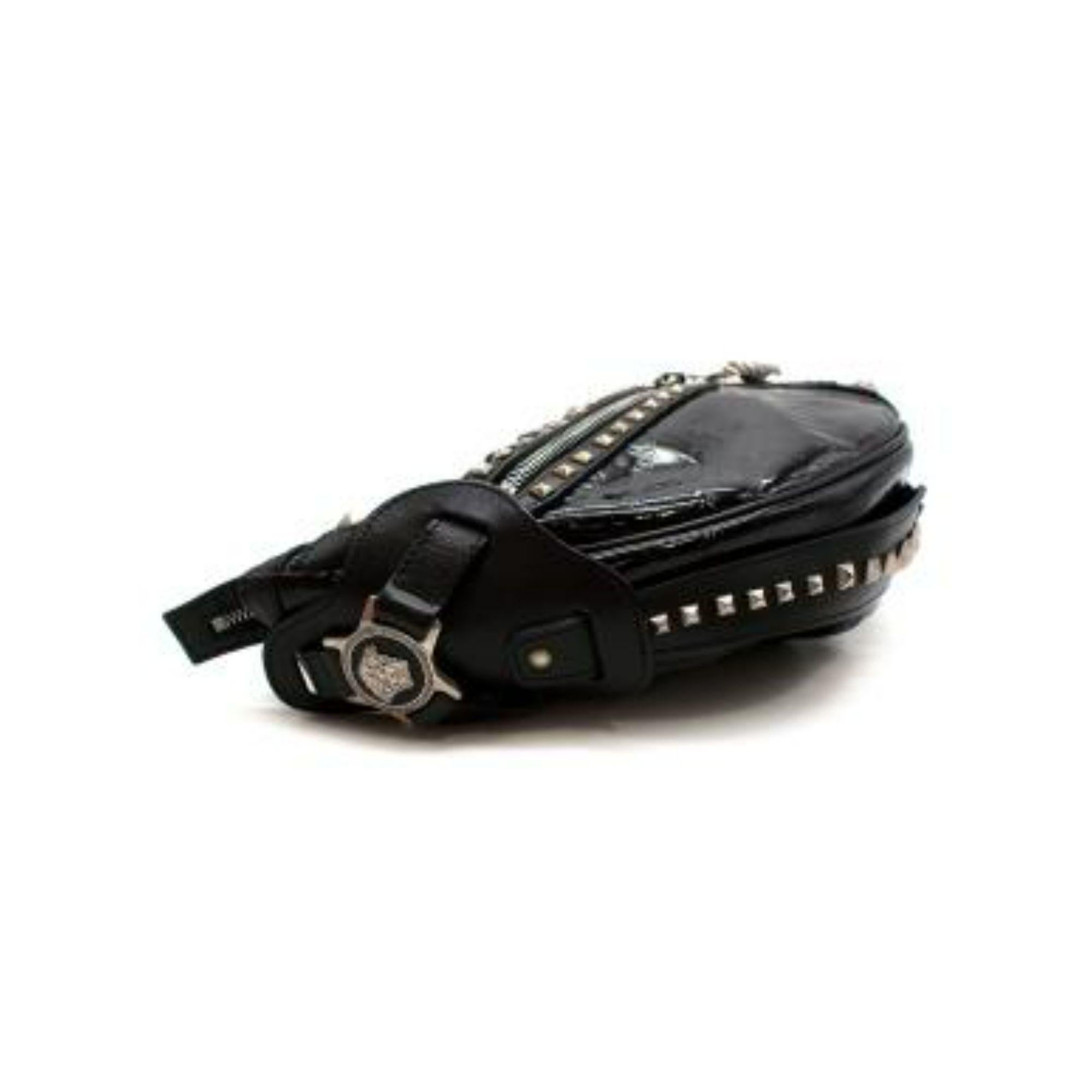 Versace Studded Patent Leather Shoulder Bag For Sale 1