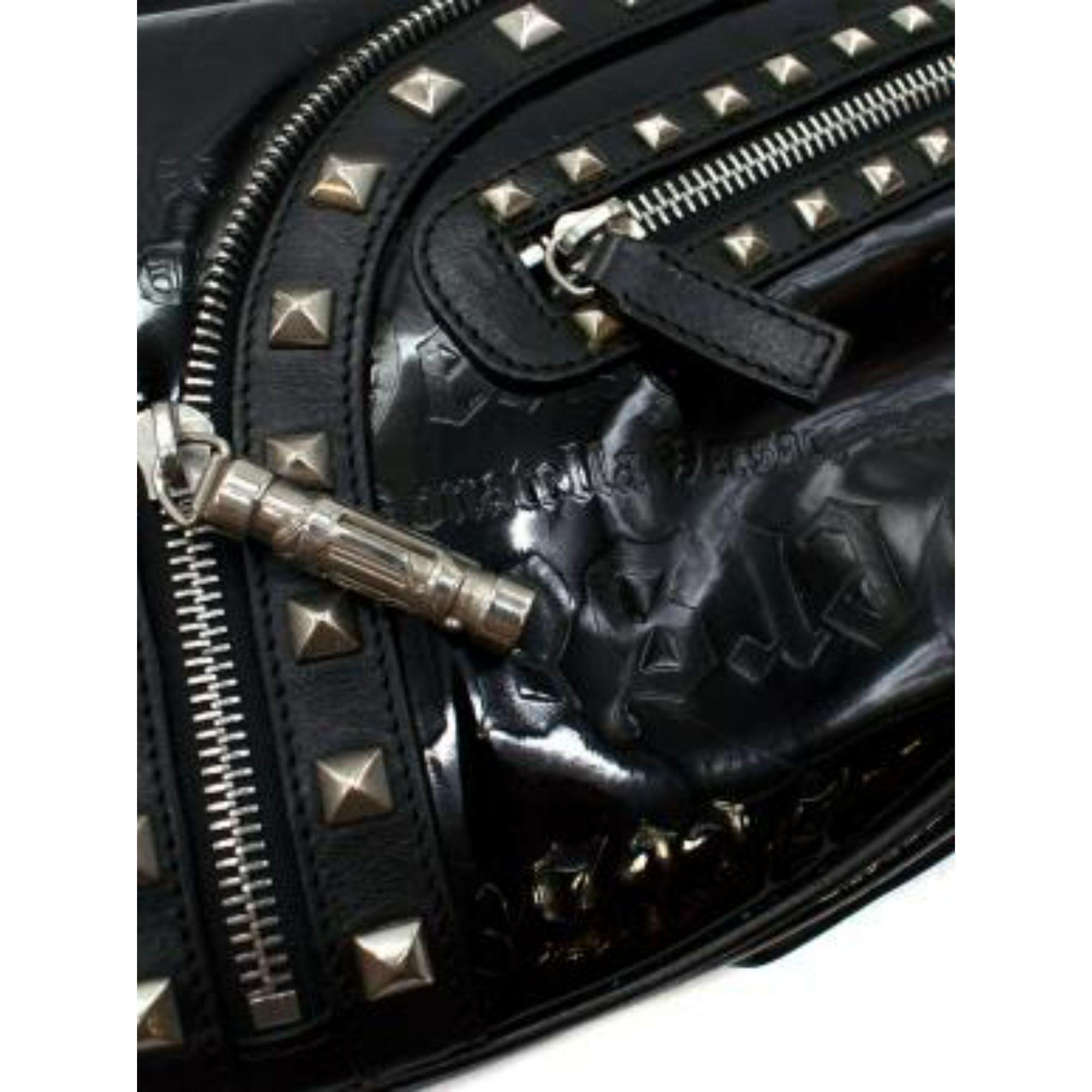 Versace Studded Patent Leather Shoulder Bag For Sale 3