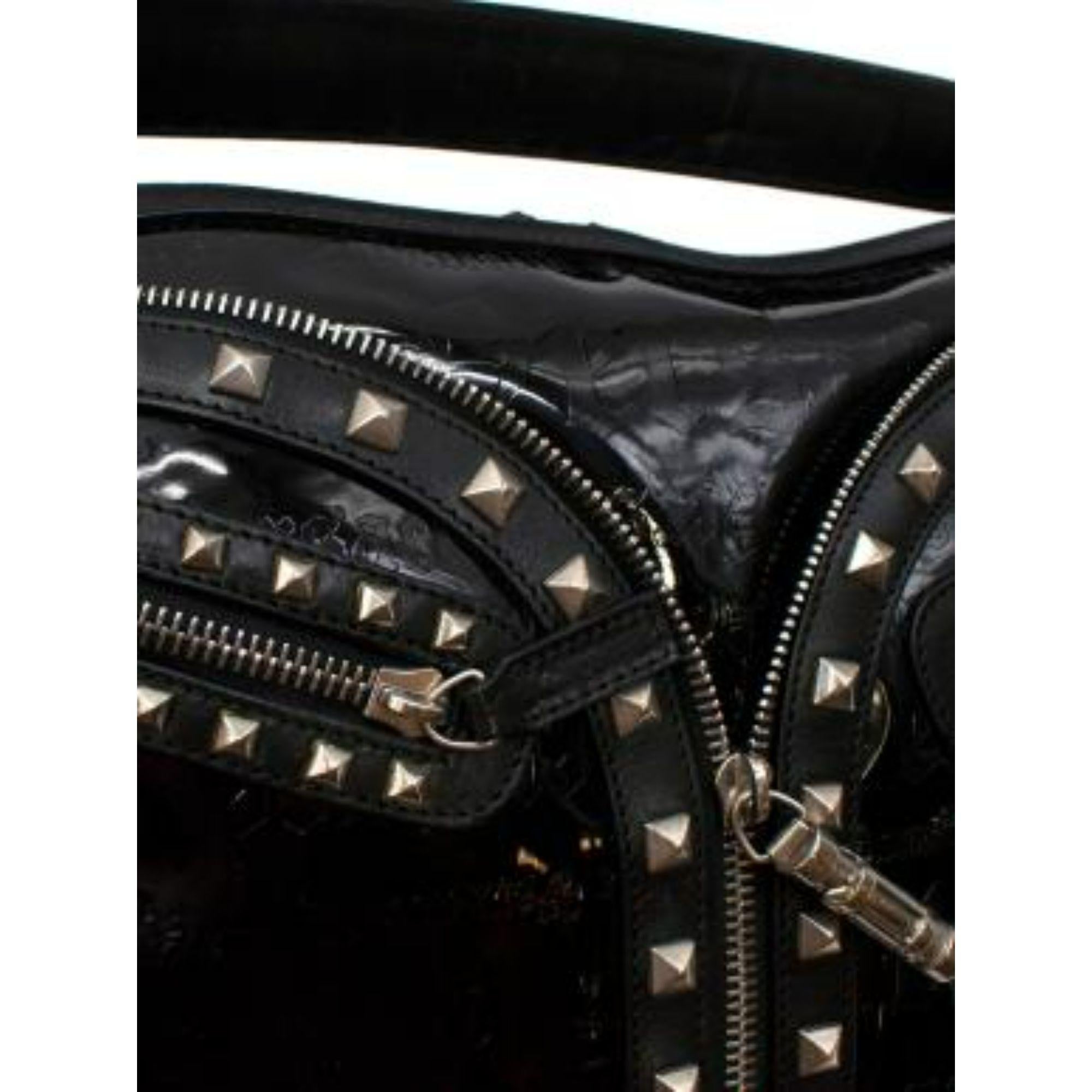 Versace Studded Patent Leather Shoulder Bag For Sale 5