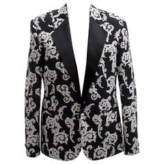 VERSACE TAILOR MADE TUXEDO BLAZER JACKET with CRYSTAL BUTTONS for MEN