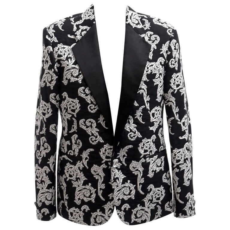 VERSACE TAILOR MADE TUXEDO BLAZER JACKET with CRYSTAL BUTTONS for MEN For  Sale at 1stDibs