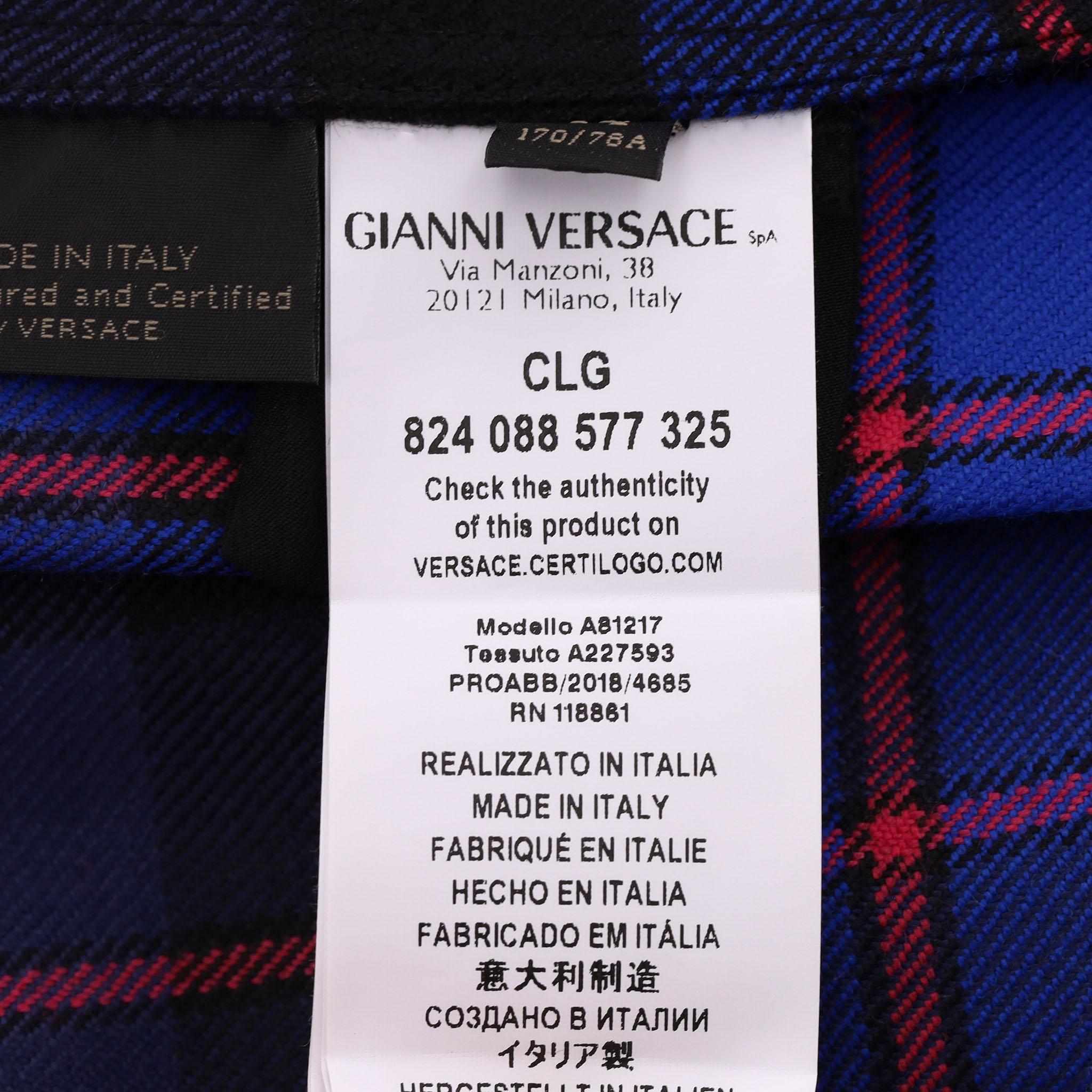 Versace Tartan Wool Pleated Skirt en venta 2