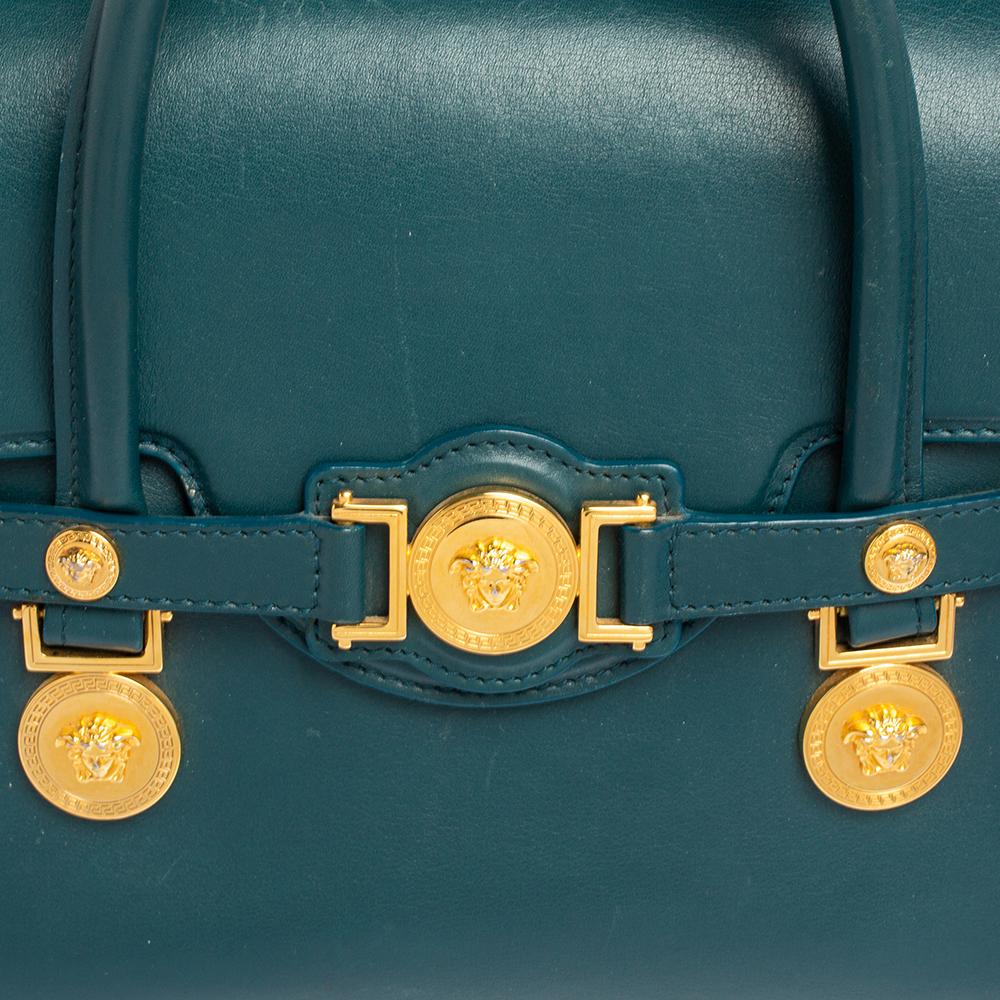 Kleine Medusa Medusa-Tasche aus grünem Leder von Versace in Tealgrün 6