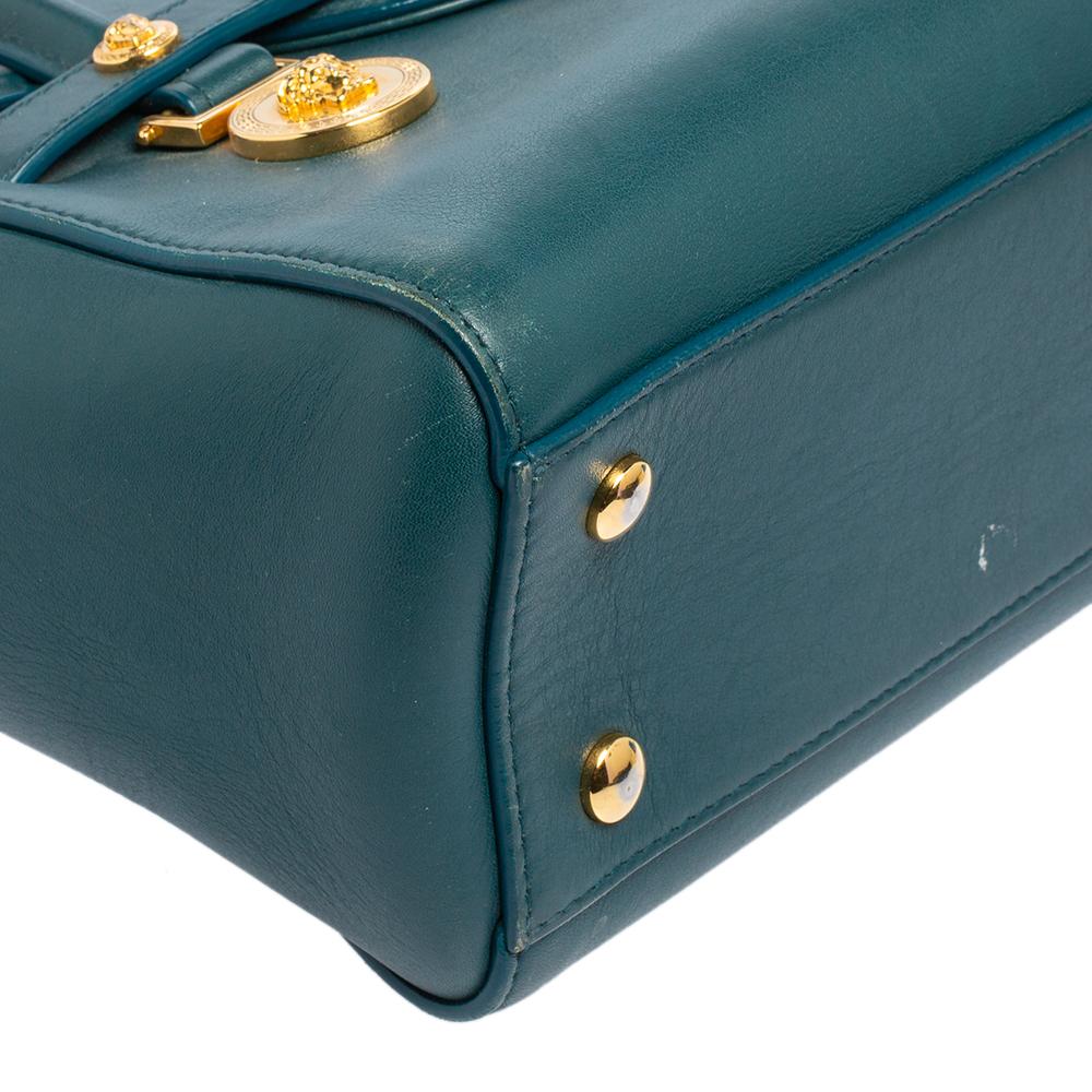 Kleine Medusa Medusa-Tasche aus grünem Leder von Versace in Tealgrün 2