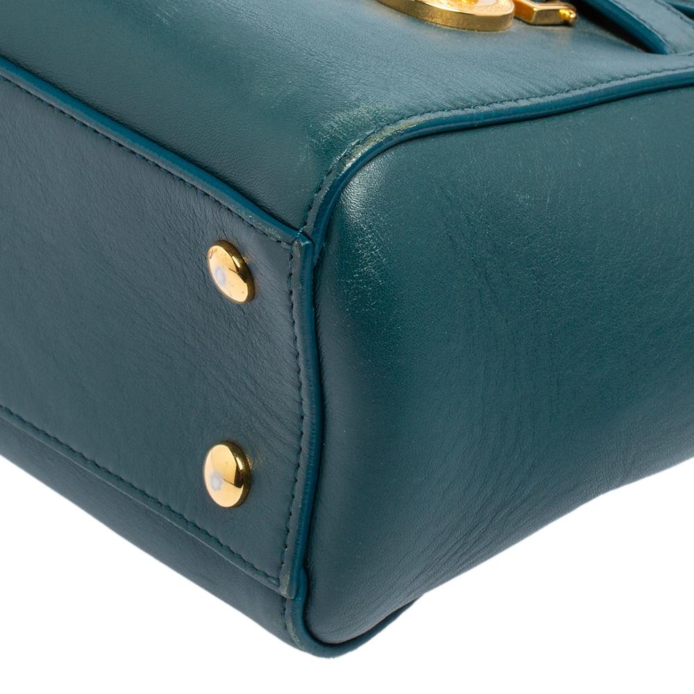 Kleine Medusa Medusa-Tasche aus grünem Leder von Versace in Tealgrün 4