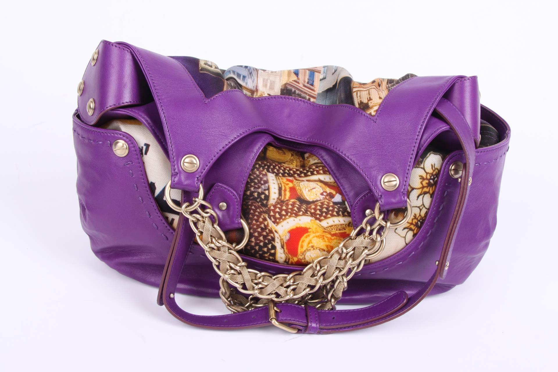 Versace & Tim Roeloffs Art Print Kiss Shopper Bag - purple 2008 In New Condition In Baarn, NL