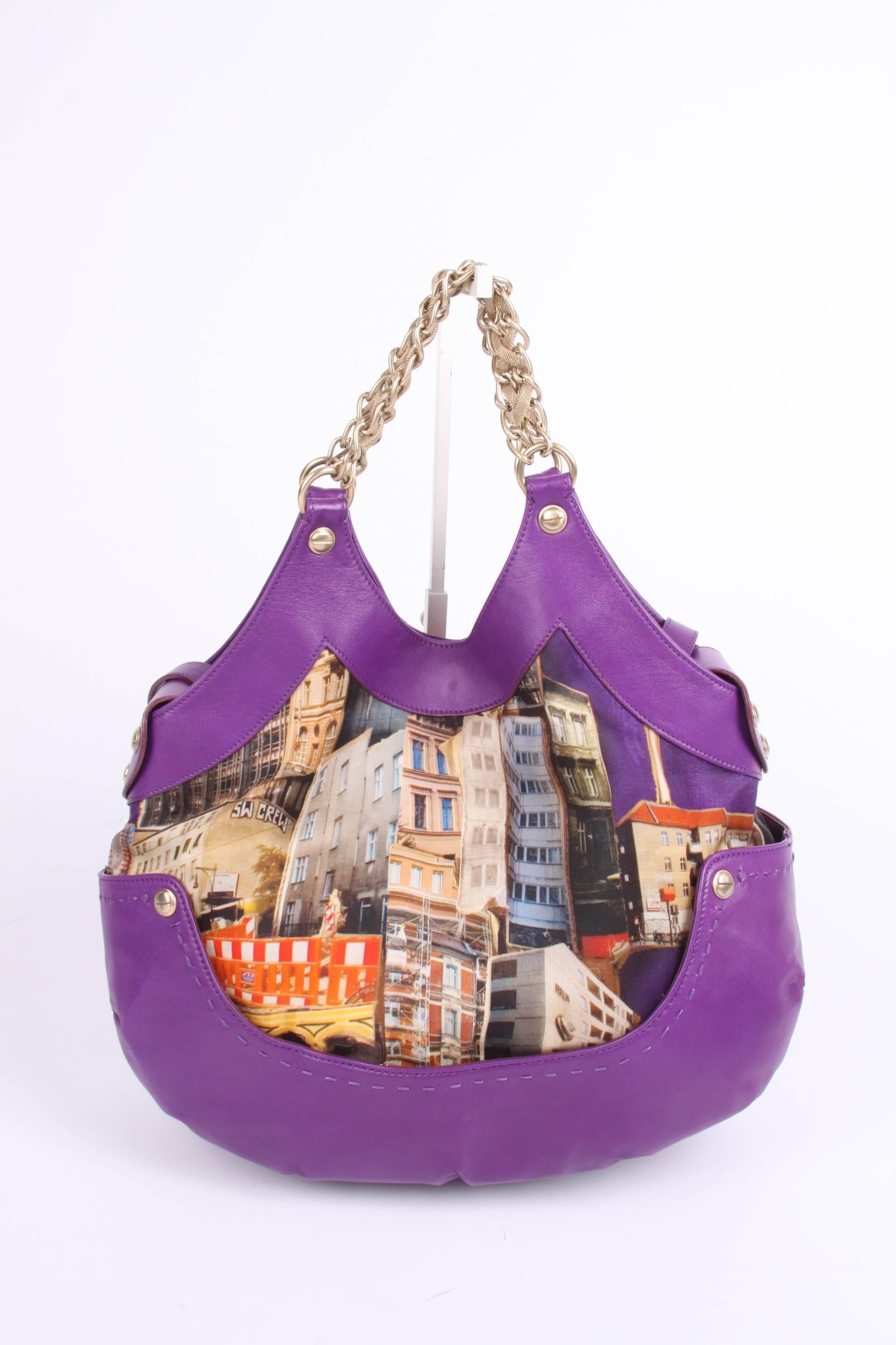 Women's Versace & Tim Roeloffs Art Print Kiss Shopper Bag - purple 2008