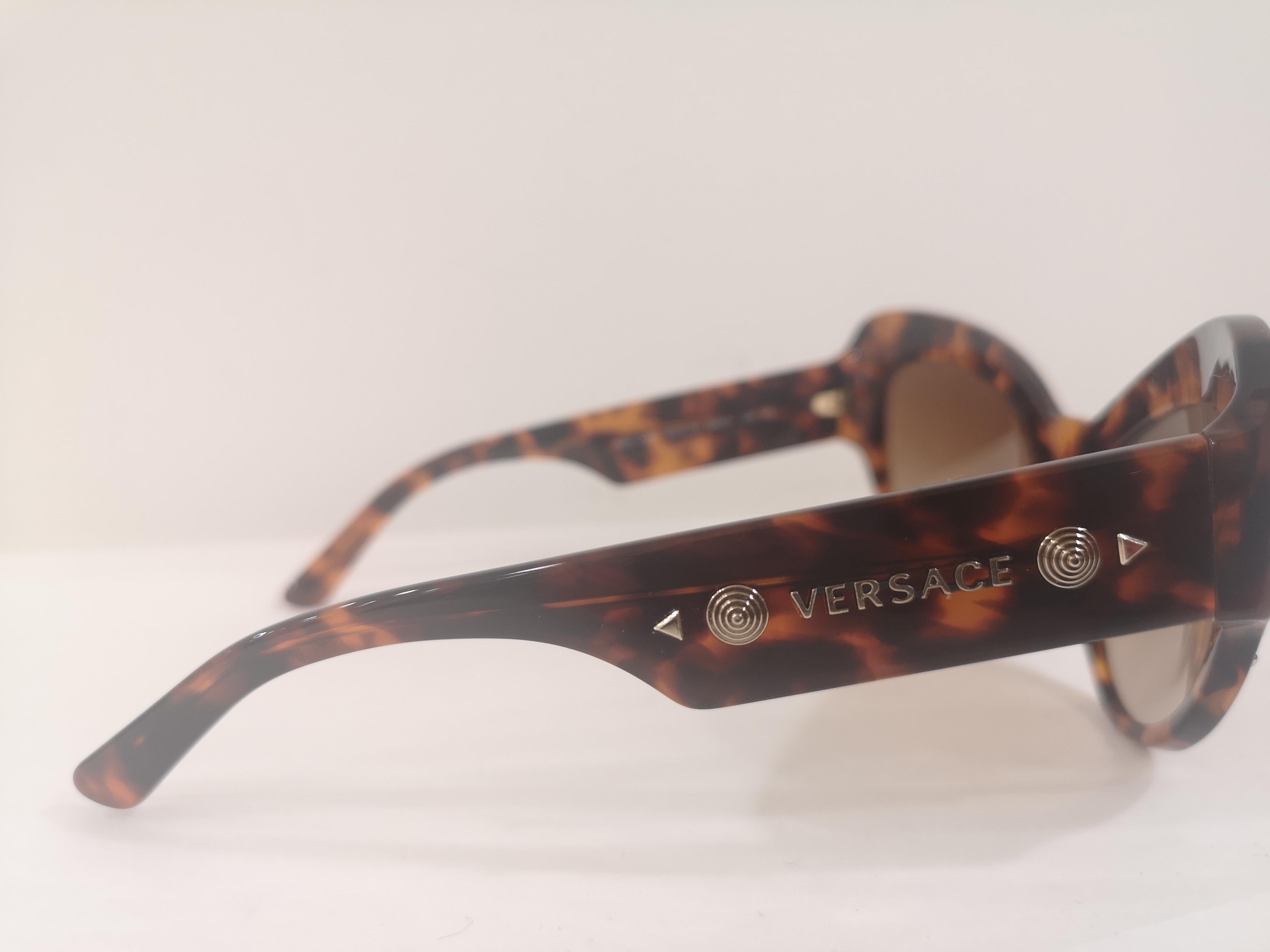 Versace tortoise gold studs Sunglasses NWOT 1