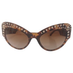 Versace tortoise gold studs Sunglasses NWOT