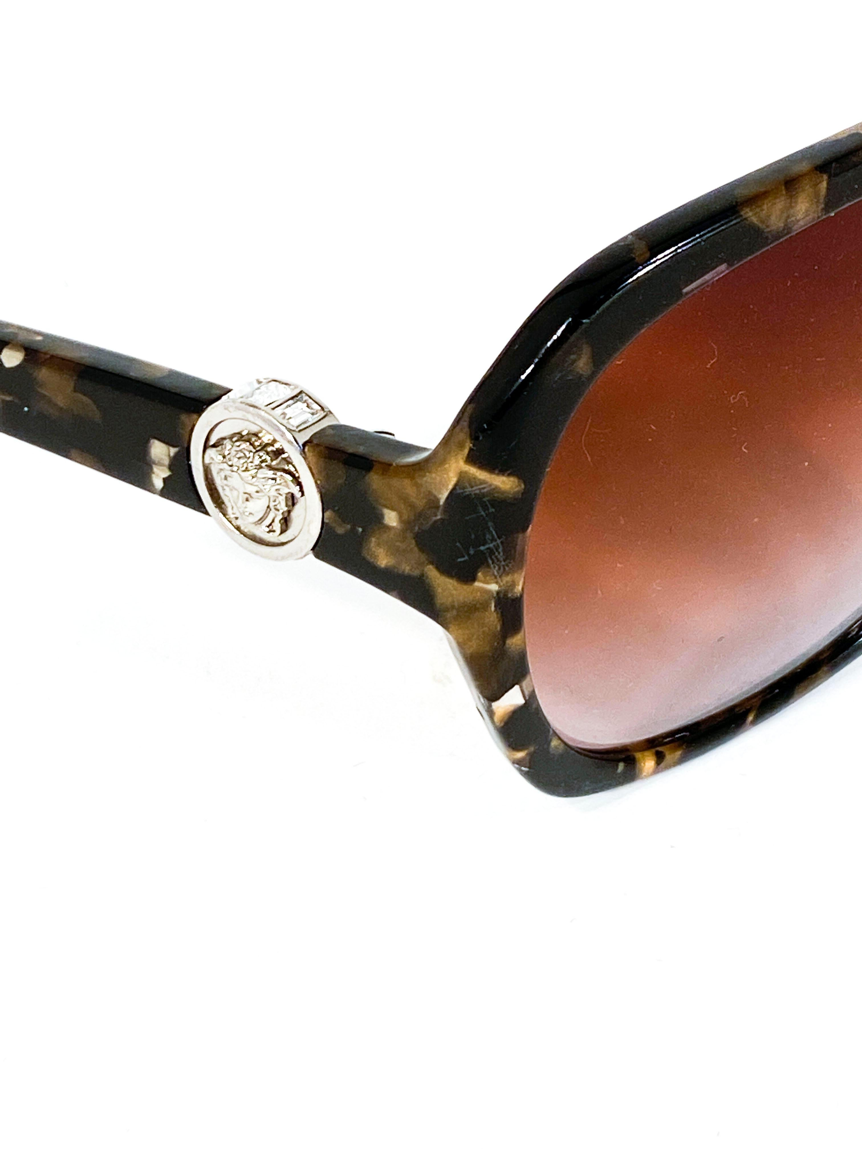 Gray Versace Tortoise Pattern Sunglasses