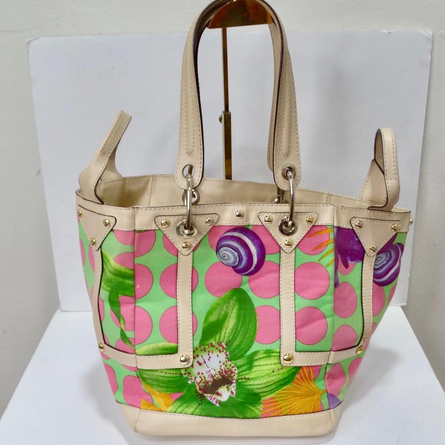 Versace Tote Bag Multi Colored and Rare In Good Condition For Sale In Scottsdale, AZ