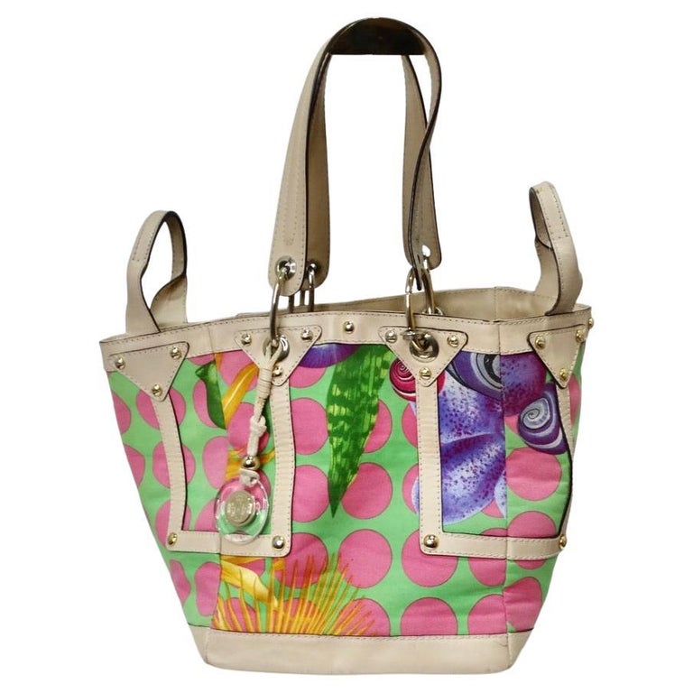 Versace Tote Bag Multi Colored and Rare For Sale at 1stDibs