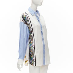 VERSACE Tresor De La Mer 2021 starfish blue white colorblock shirt IT44 L