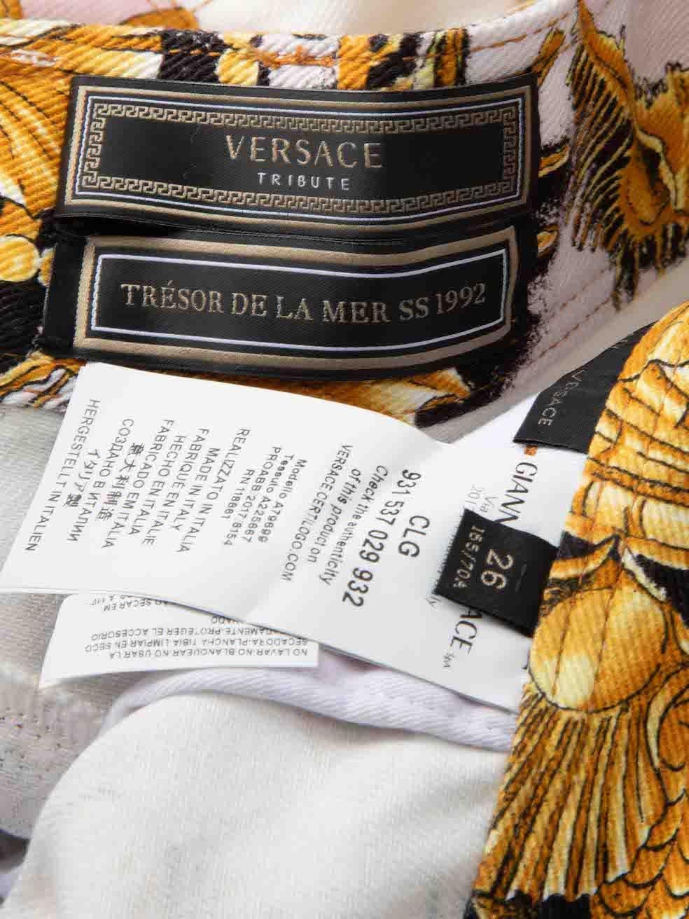 Versace Tresor De La Mer Print Denim Jeans Größe S Damen im Angebot