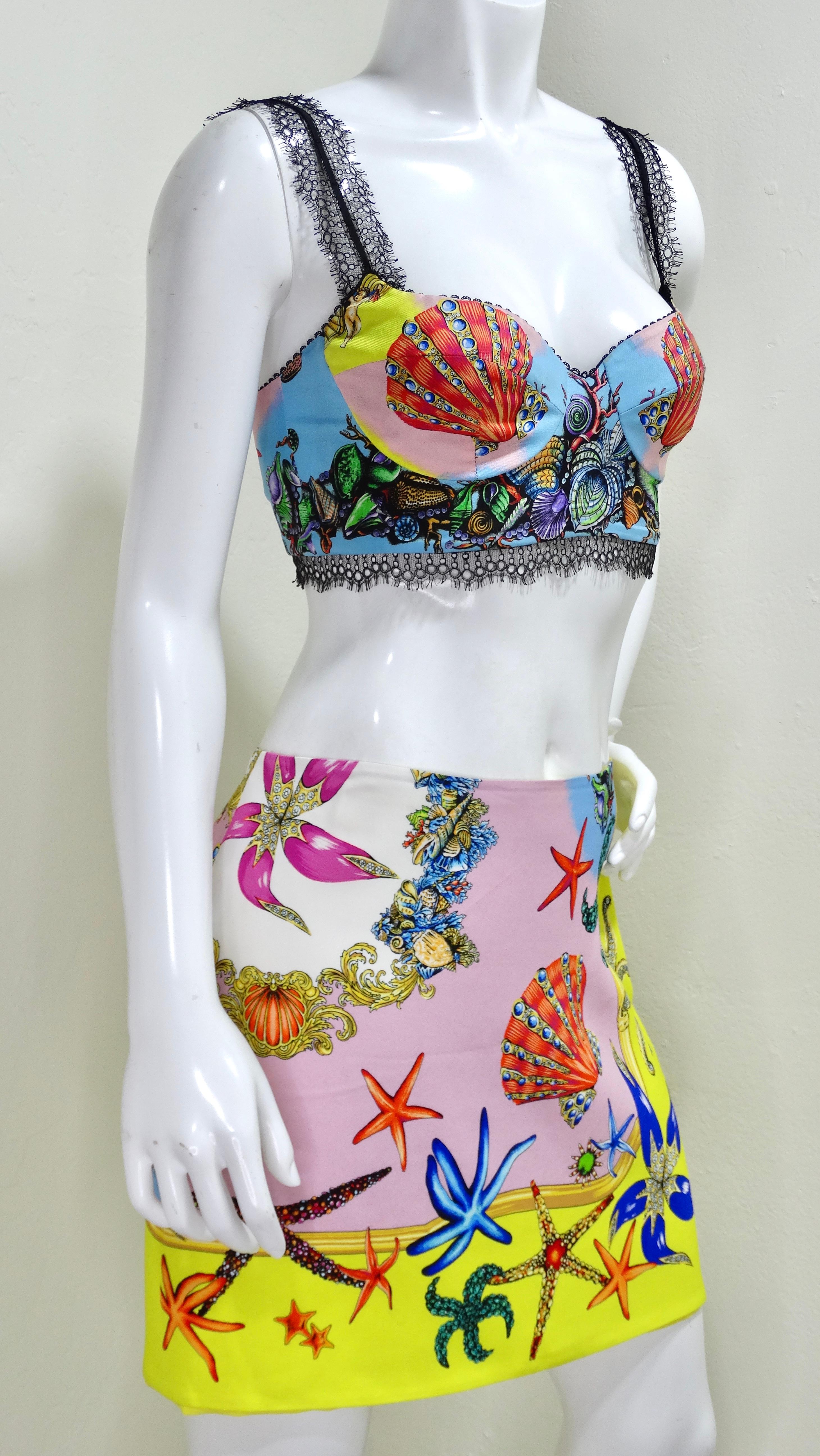 Women's Versace Trésor de la Mer Print Mini Skirt and Balette Set