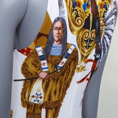 VERSACE Tribute 1992 Native Americans colorful Indian print swimsuit IT38 XS