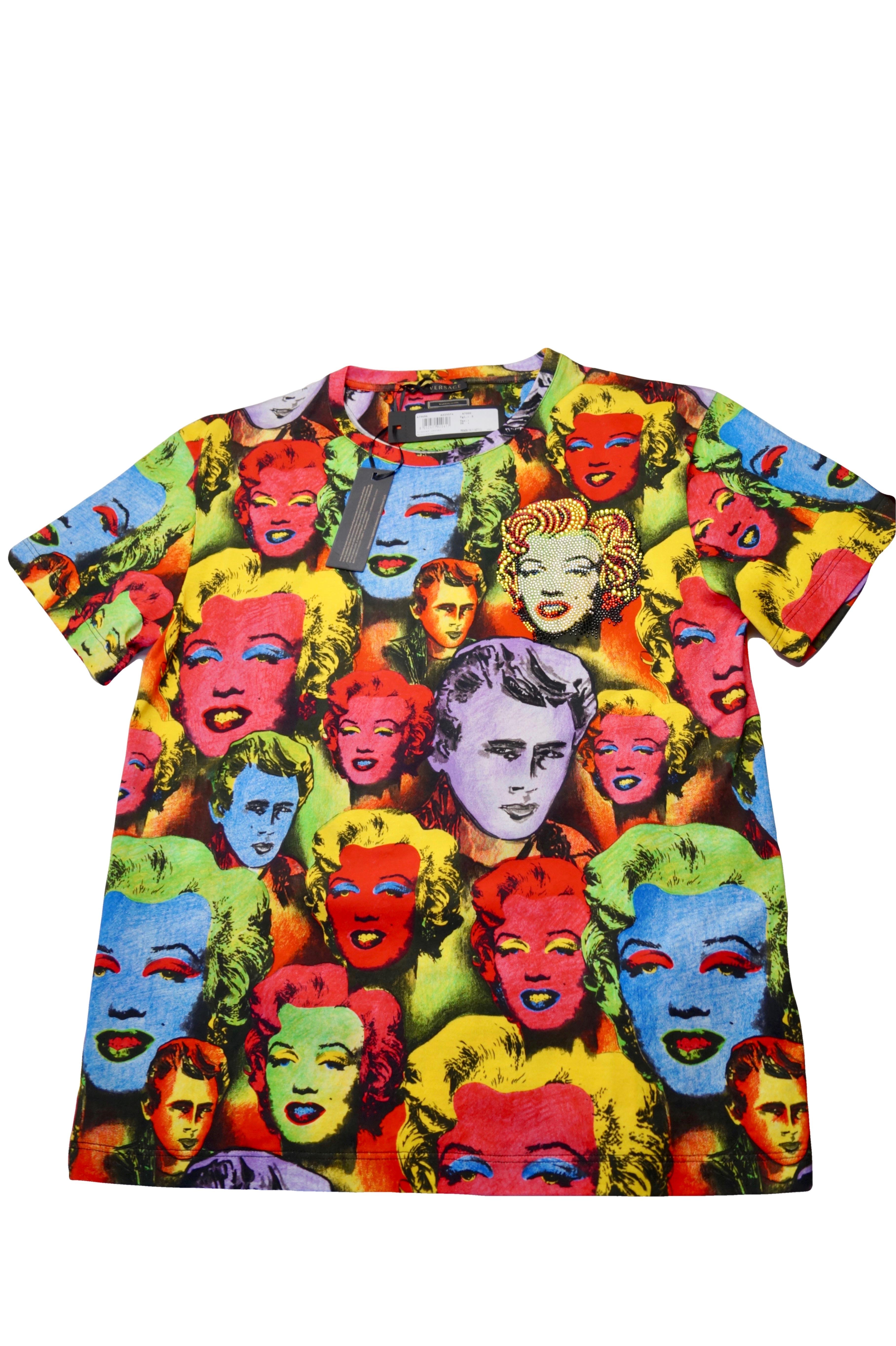 VERSACE Tribute 2017 Warhol SS 1991 Marilyn Monroe and James Dean T-shirt In New Condition For Sale In Rubiera, RE