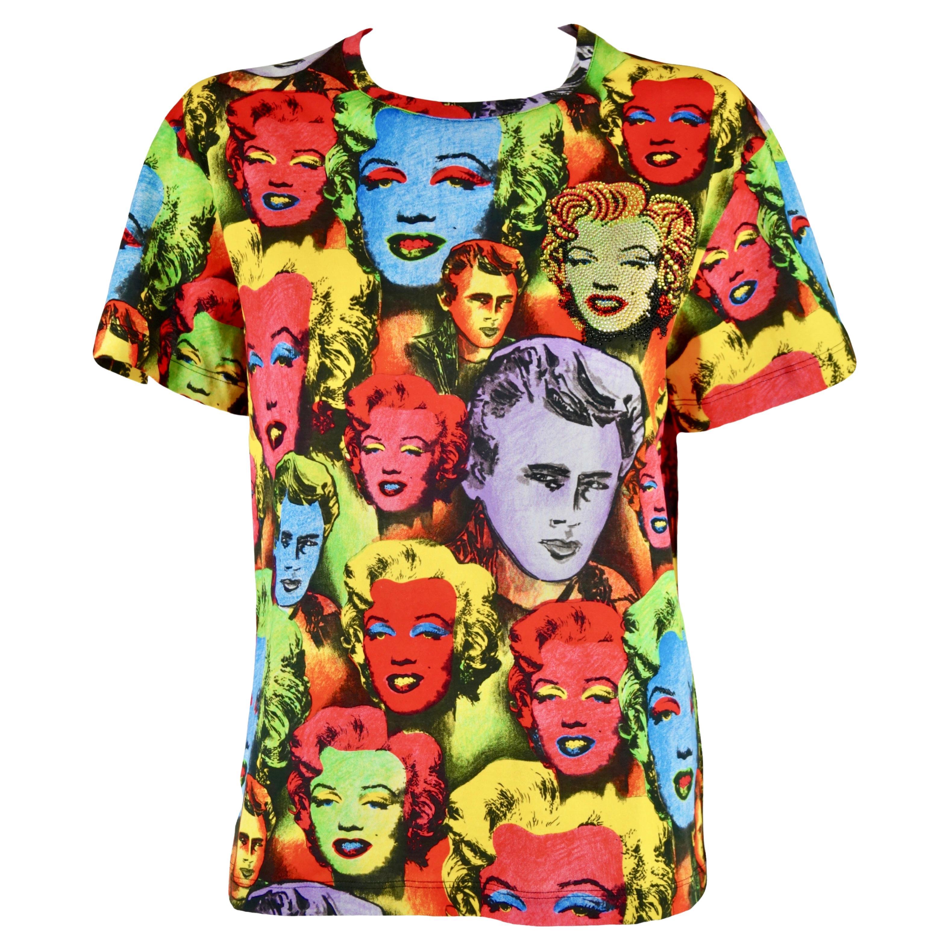 VERSACE Tribute 2017 Warhol SS 1991 Marilyn Monroe et James Dean T-shirt en vente