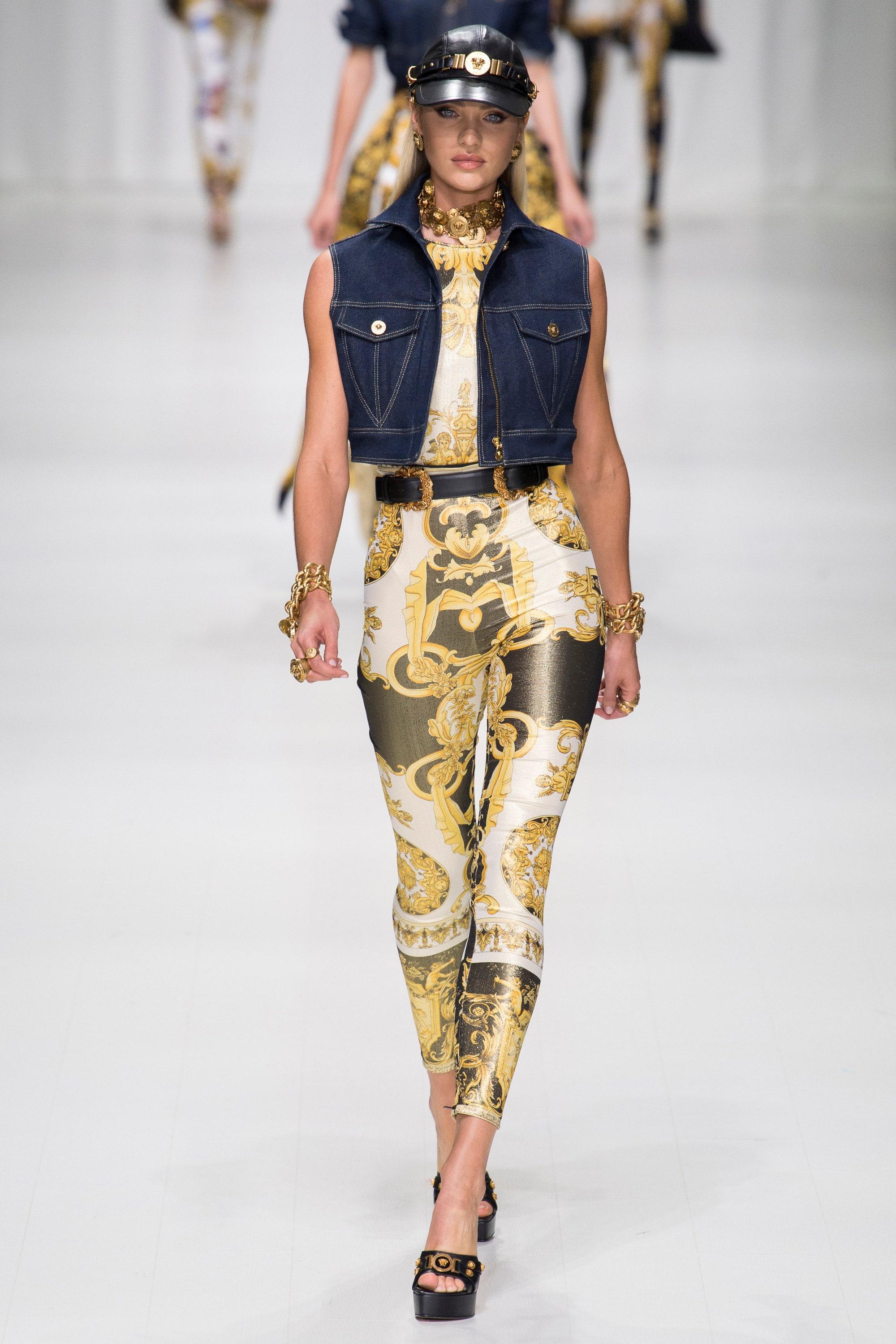 VERSACE TRIBUTE 2018 Look # 15 BAROQUE PRINT LEGGINGS 42 - 8 3