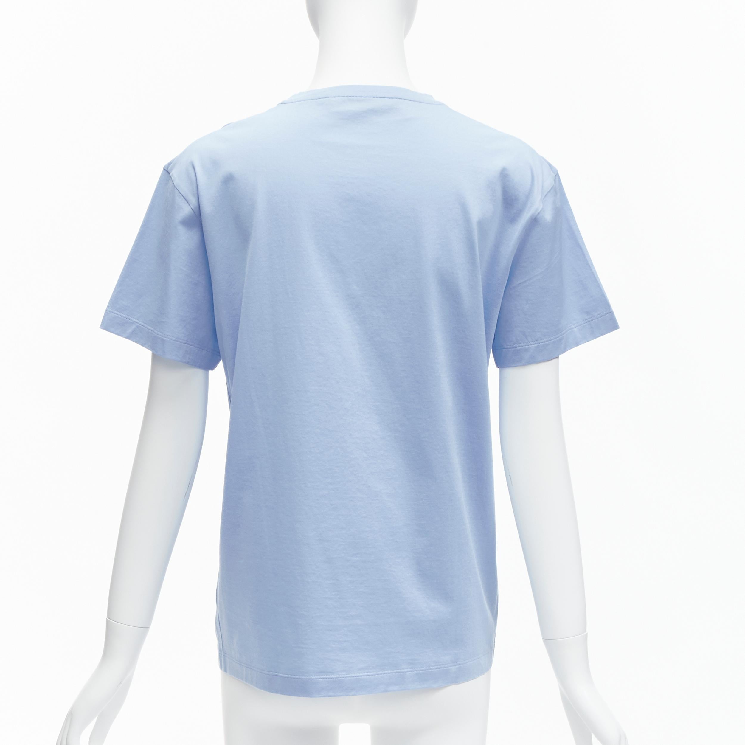 VERSACE Tribute 90s logo pastel blue cotton boxy round neck tshirt IT36 XXS 1