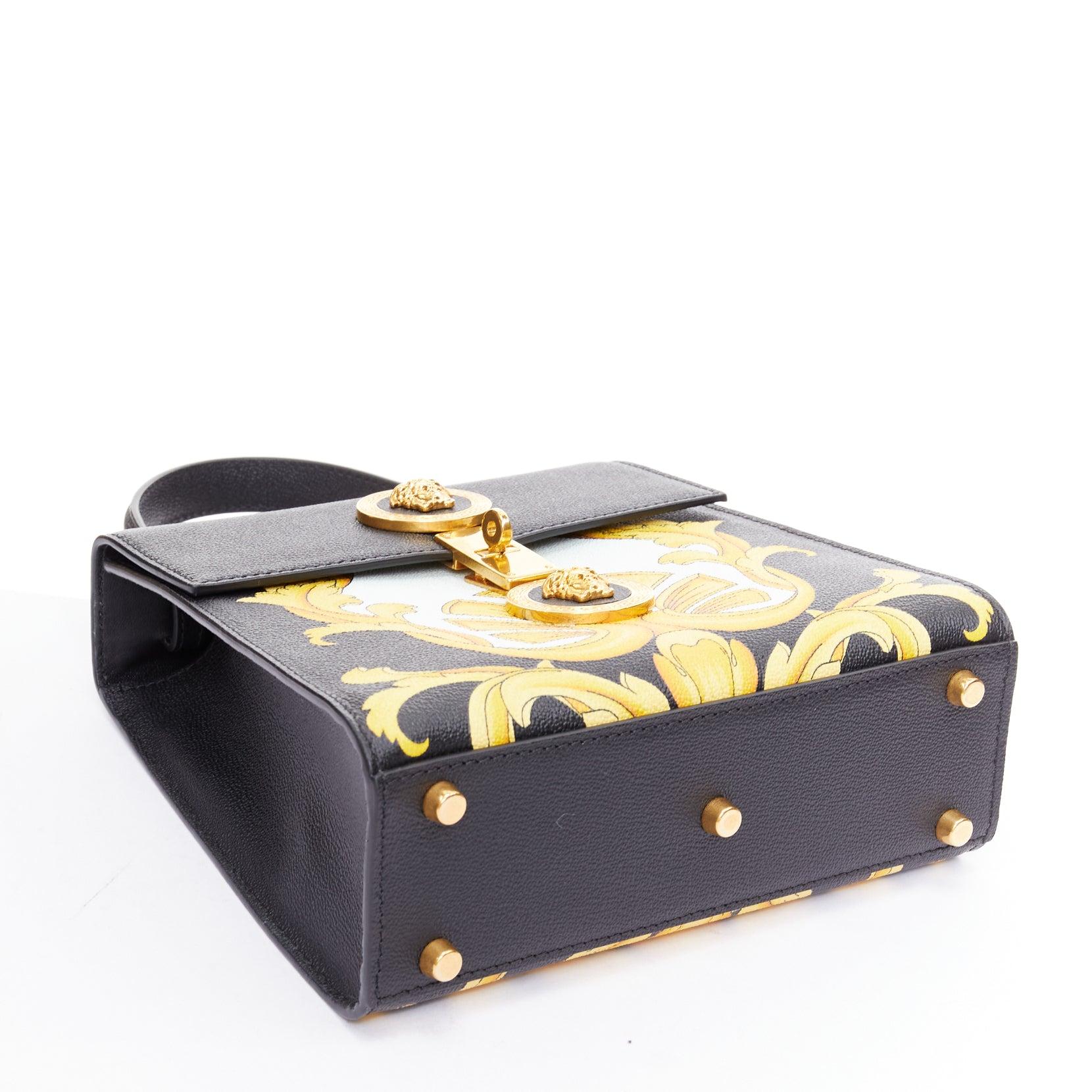 VERSACE Tribute Icon black gold Barocco calfskin Medusa crossbody satchel bag im Angebot 1