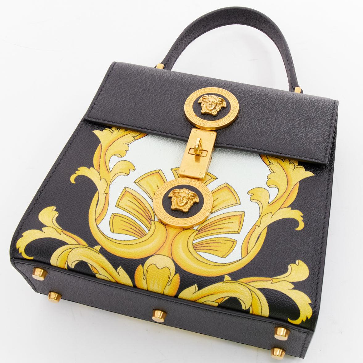 VERSACE Tribute Icon black gold Barocco calfskin Medusa crossbody satchel bag im Angebot 2