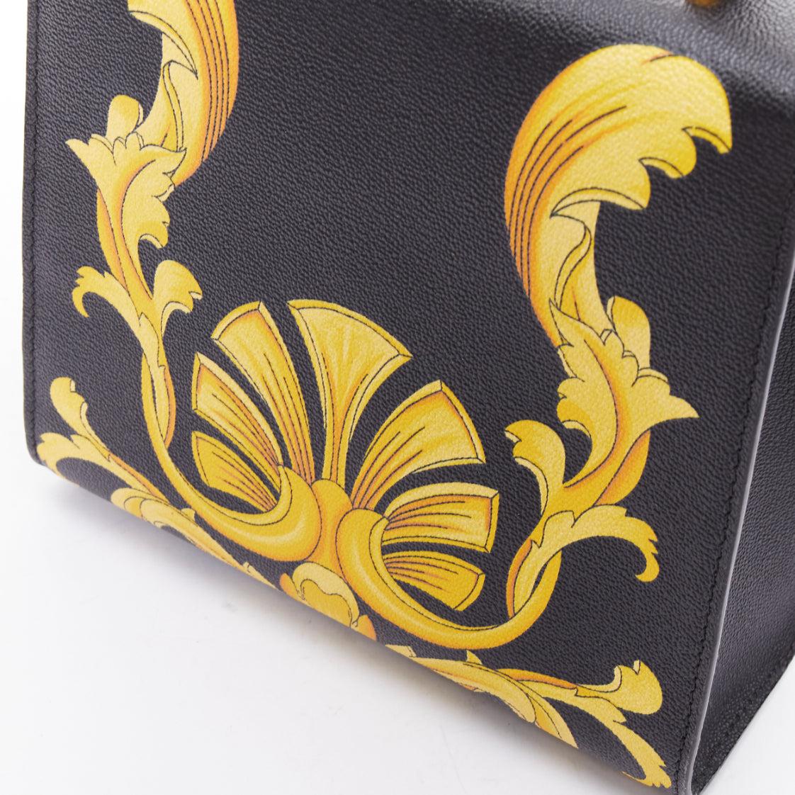 VERSACE Tribute Icon black gold Barocco calfskin Medusa crossbody satchel bag im Angebot 3